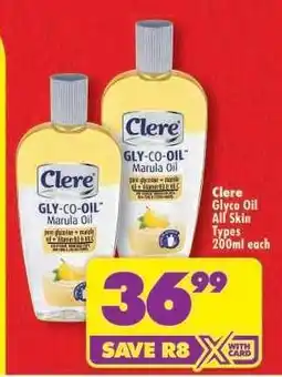 Shoprite Clere Glyco Oil All Skin Types 200ml each offer
