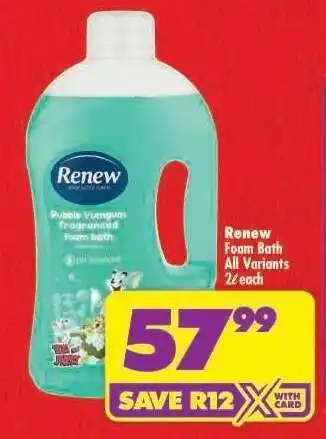 Shoprite Renew Foam Bath All Variants offer