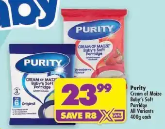 Shoprite Purity Cream of Maize Baby's Soft Porridge offer
