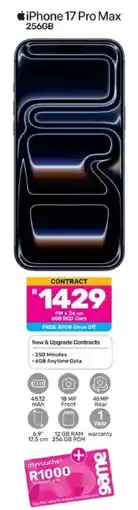 Game iPhone 17 Pro Max 256GB offer