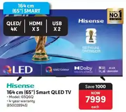 Makro Hisense 164 cm 65" Smart QLED TV offer