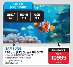 Makro Samsung 190 cm 75" Smart UHD TV offer