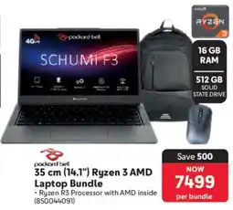 Makro Packard Bell 35 cm 14.1" Ryzen 3 AMD Laptop Bundle offer