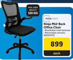 Makro Mainstays Ninja Mid-Back Office Chair offer
