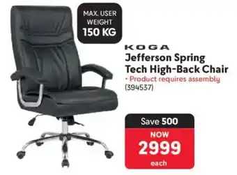 Makro Koga Jefferson Spring Tech High-Back Chair offer