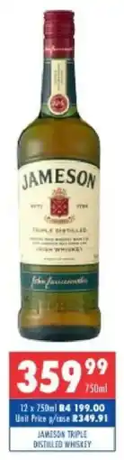 Ultra Liquors Jameson triple distilled whiskey offer