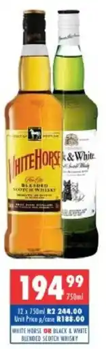 Ultra Liquors White horse or black & white blended scotch whisky offer
