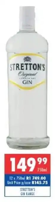 Ultra Liquors Stretton's gin range offer