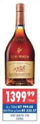 Ultra Liquors Rémy martin 1738 cognac offer