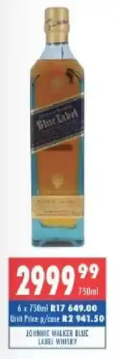 Ultra Liquors Johnnie walker blue label whisky offer
