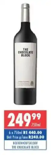 Ultra Liquors Boekenhoutskloof the chocolate block offer