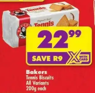 Shoprite Bakers Tennis Biscuits All Variants offer