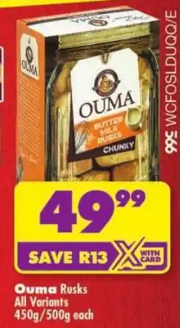 Shoprite Ouma Rusks All Variants offer
