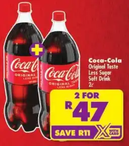Shoprite Coca-Cola Original Taste Less Sugar Soft Drink offer