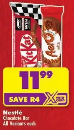 Shoprite Nestlé Chocolate Bar All Variants offer
