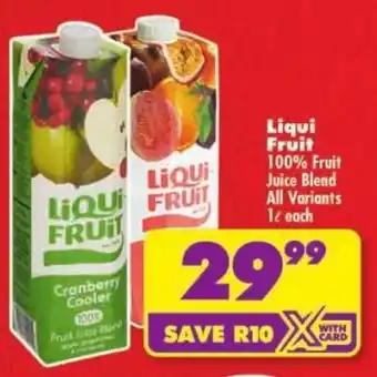 Shoprite Liqui Fruit 100% Fruit Juice Blend All Variants offer