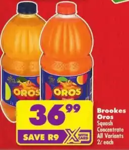 Shoprite Brookes Oros Squash Concentrate All Variants offer