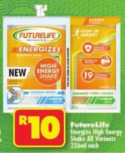 Shoprite FutureLife Energize High Energy Shake All Variants offer