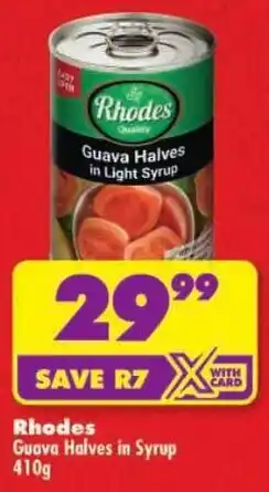 Shoprite Rhodes Guava Halves in Syrup offer