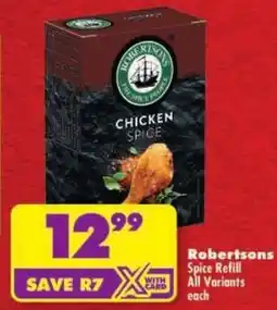 Shoprite Robertsons Spice Refill All Variants offer