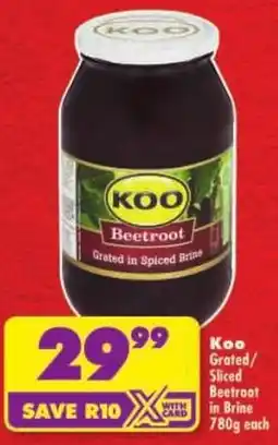 Shoprite Koo Grated/ Sliced Beetroot in Brine offer