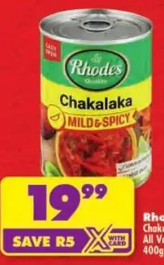 Shoprite Rhodes Chakalaka All Variants offer