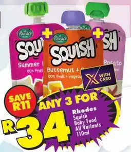 Shoprite Rhodes Squish Baby Food All Variants offer