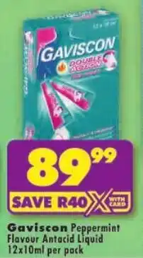 Shoprite Gaviscon Peppermint Flavour Antacid Liquid offer