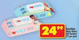 Shoprite Lovies Baby Wipes All Variants offer