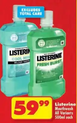 Shoprite Listerine Mouthwash All Variants offer