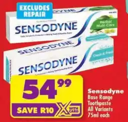 Shoprite Sensodyne Base Range Toothpaste All Variants offer