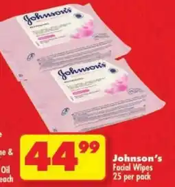 Shoprite Johnson's Facial Wipes offer