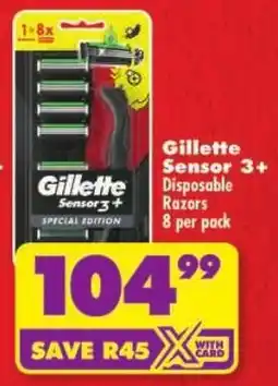 Shoprite Gillette Sensor 3+ Disposable Razors offer