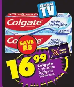 Shoprite Colgate Triple Action Toothpaste offer