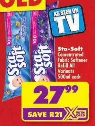 Shoprite Sta-Soft Concentrated Fabric Softener Refill All Variants offer