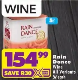 Shoprite Rain Dance Wine All Variants offer