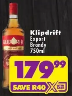 Shoprite Klipdrift Export Brandy offer