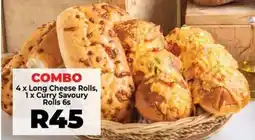 Food Lover's Market Long Cheese Rolls and Curry Savoury Rolls offer