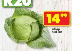 Shoprite CABBAGE HEAD each offer