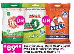 Game Super Sun Super Maize Meal 10 kg OR Iwisa Super Maize Meal 10 kg OR Nyala Super Maize Meal 10 kg offer