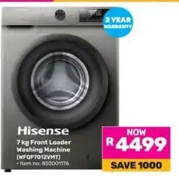Game Hisense 7 kg Front Loader Washing Machine (WFQP7012VMT) offer