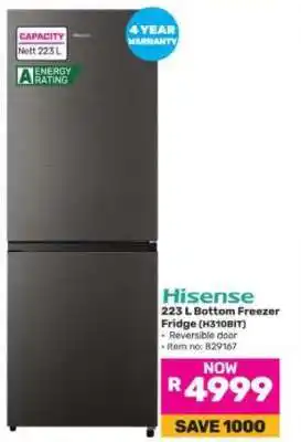 Game Hisense 223 L Bottom Freezer Fridge (H310BIT) offer