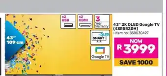 Game 43 2K QLED Google TV (43E5520H) offer