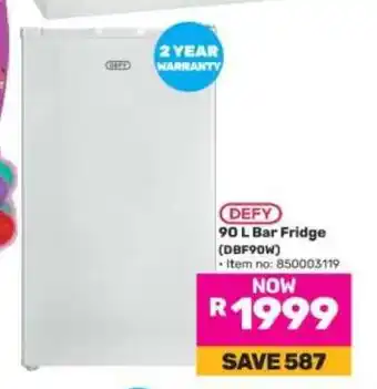 Game DEFY 90 L Bar Fridge (DBF90W) offer