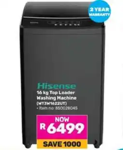Game Hisense 16 kg Top Loader Washing Machine offer
