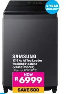 Game Samsung 17.5 kg AI Top Loader Washing Machine offer
