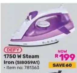 Game DEFY 1750 W Steam Iron (SI8059A1) offer