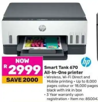 Game Smart Tank 670 All-In-One printer offer