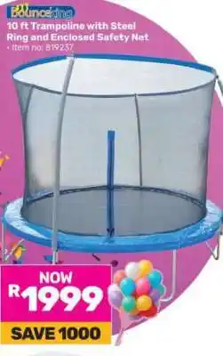 Game 10 ft Trampoline with Steel Ring and Enclosed Safety Net offer