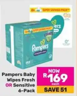 Game Pampers Baby Wipes Fresh OR Sensitive 6-Pack offer